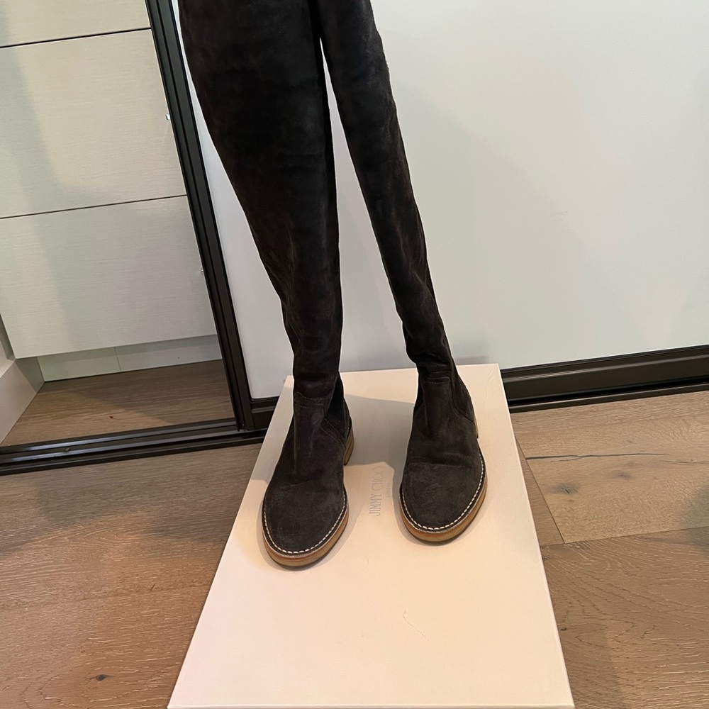 Jimmy Choo Gray Textured Fabric